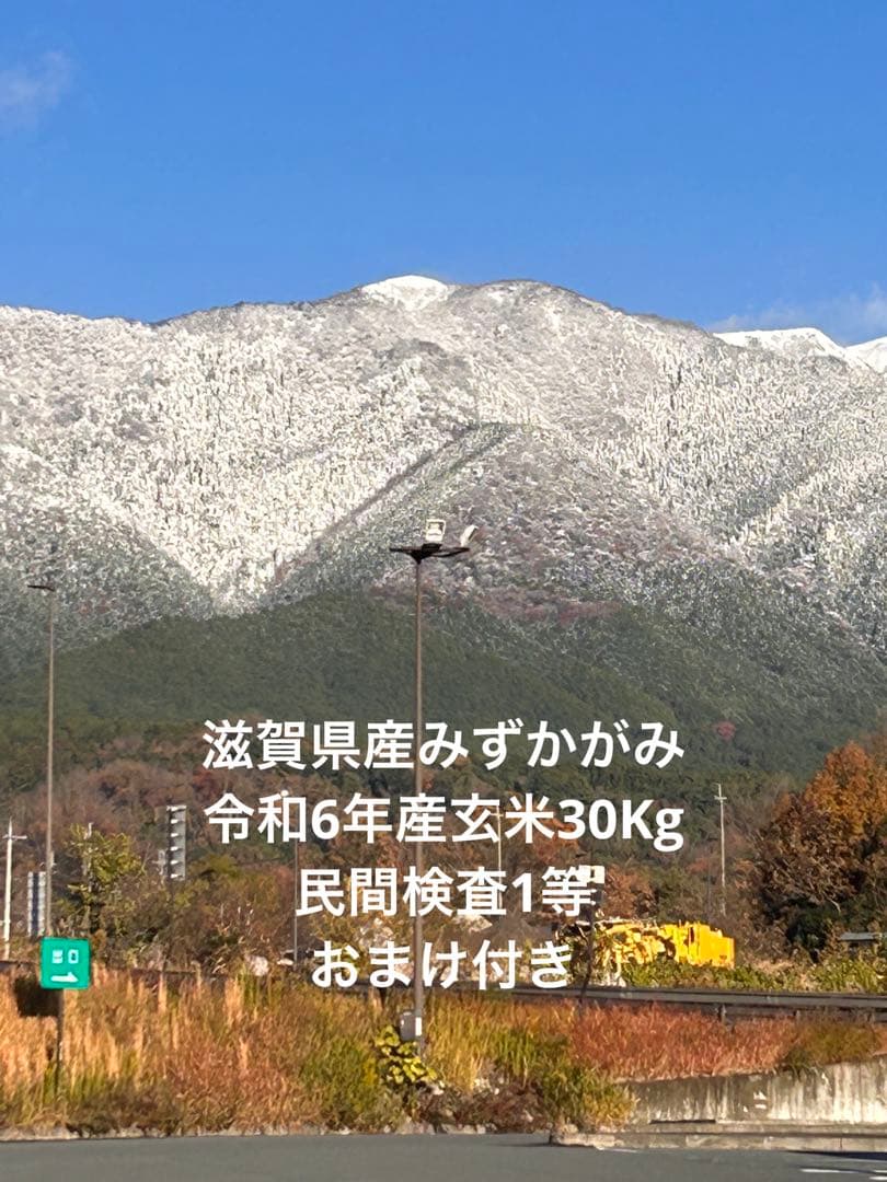 滋賀県産みずかがみ令和6年産玄米30Kg検査1等おまけ付き