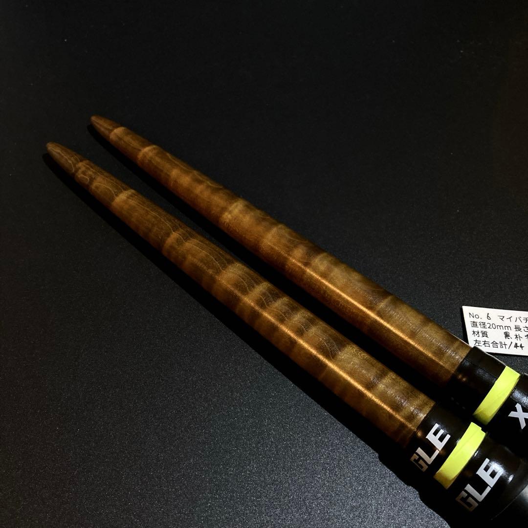 6【旋盤使用/極上激縮杢】万能型マイバチ　黒朴　　高密度材　光沢あり