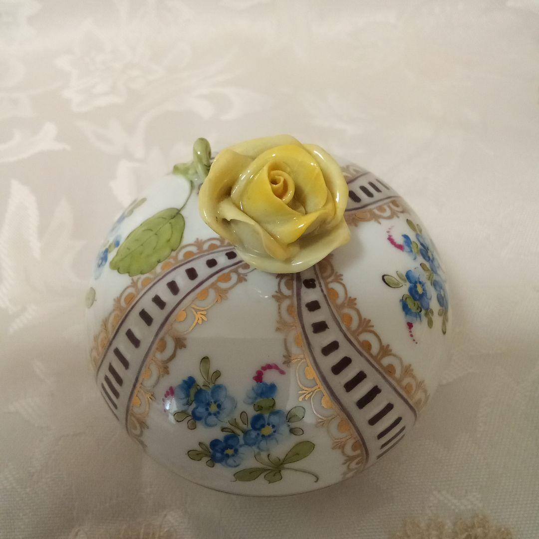 ヘレンド小物入れ　わすれな草　マスターペインターサイン入り