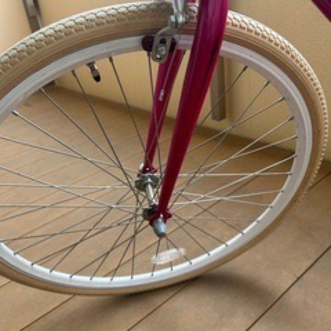ピンク　シティサイクル シマノSIS搭載