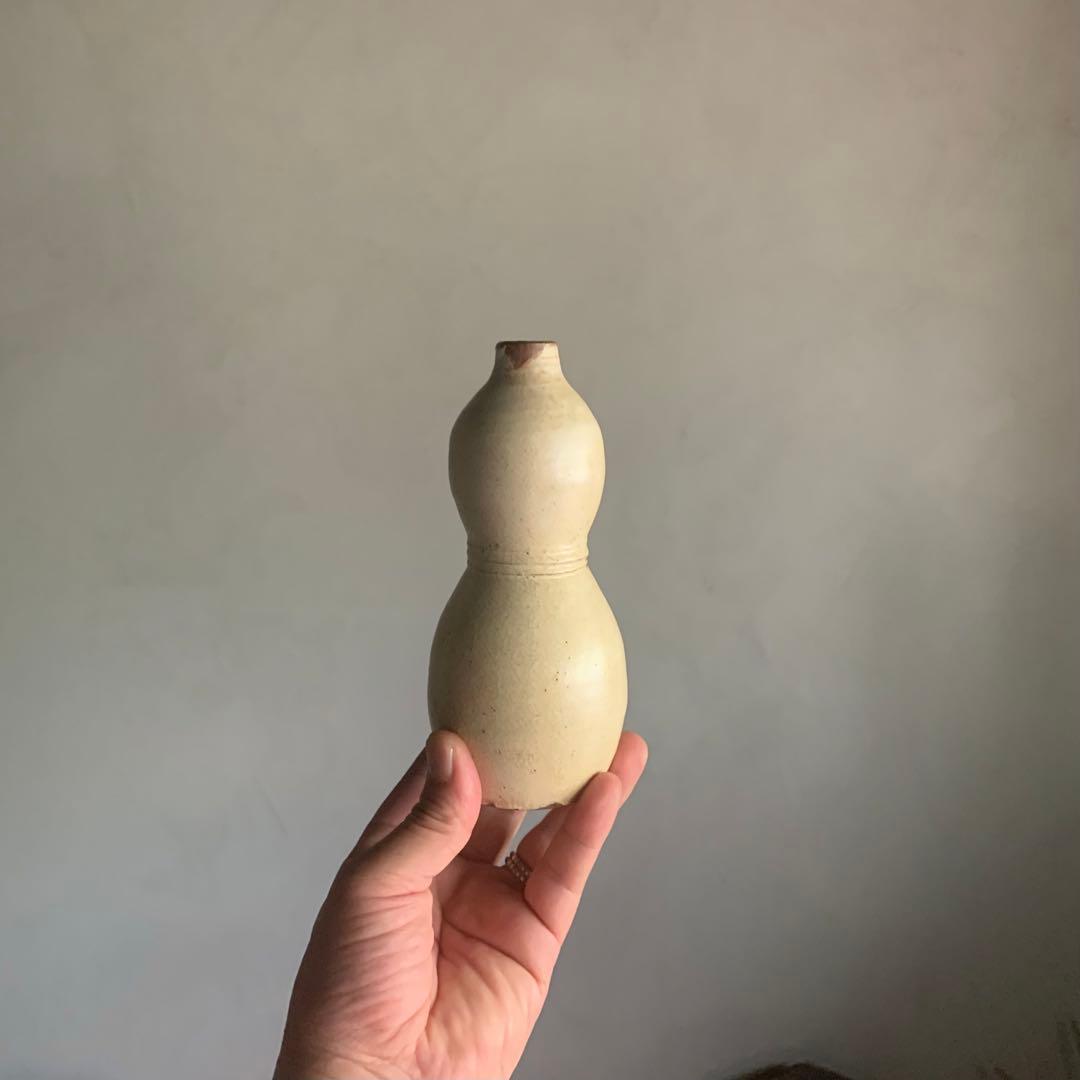 白丹波的 瓢形 白釉徳利 酒器 古美術 古道具 アンティーク