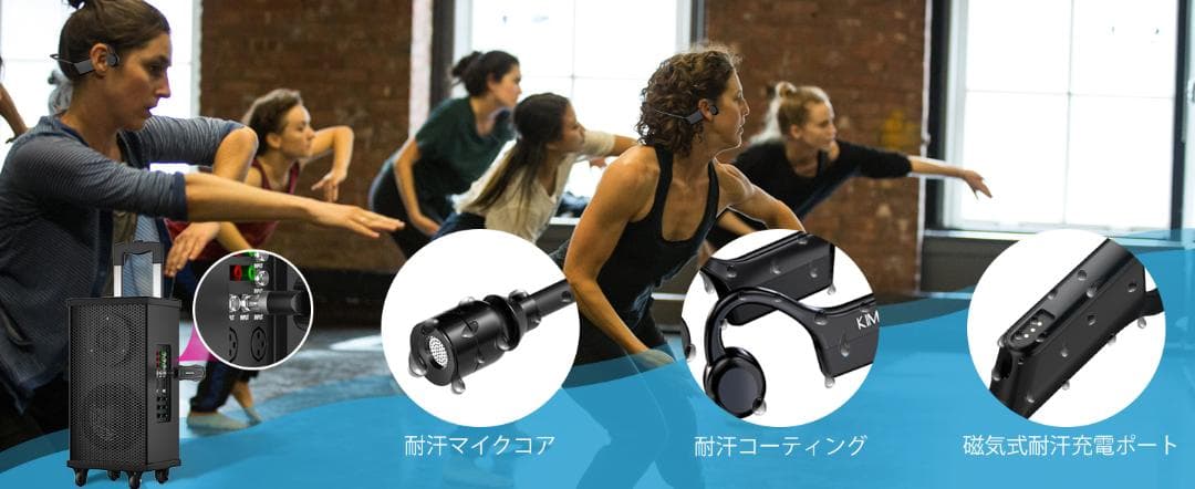 新品⭐️KIMAFUN 完全防水ワイヤレスマイク 2人用 KM-GWP92