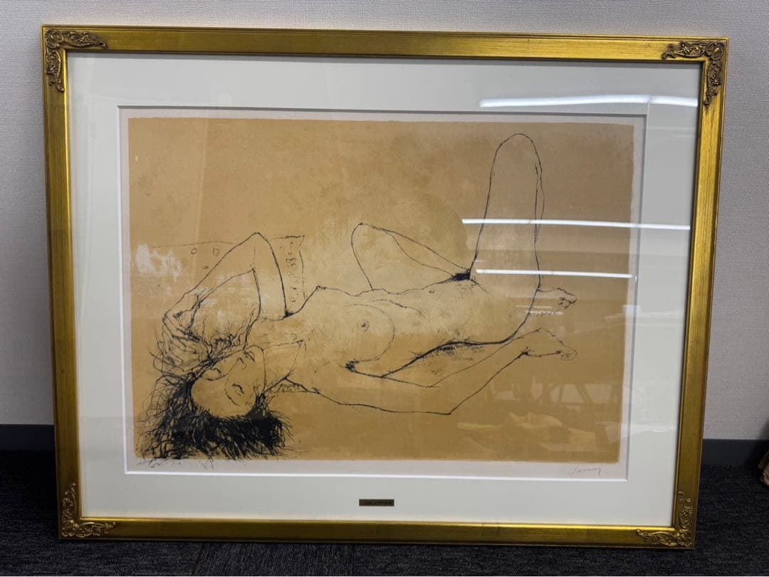 リトグラフ ジャン・ジャンセン　横たわるベロニック　直筆サイン