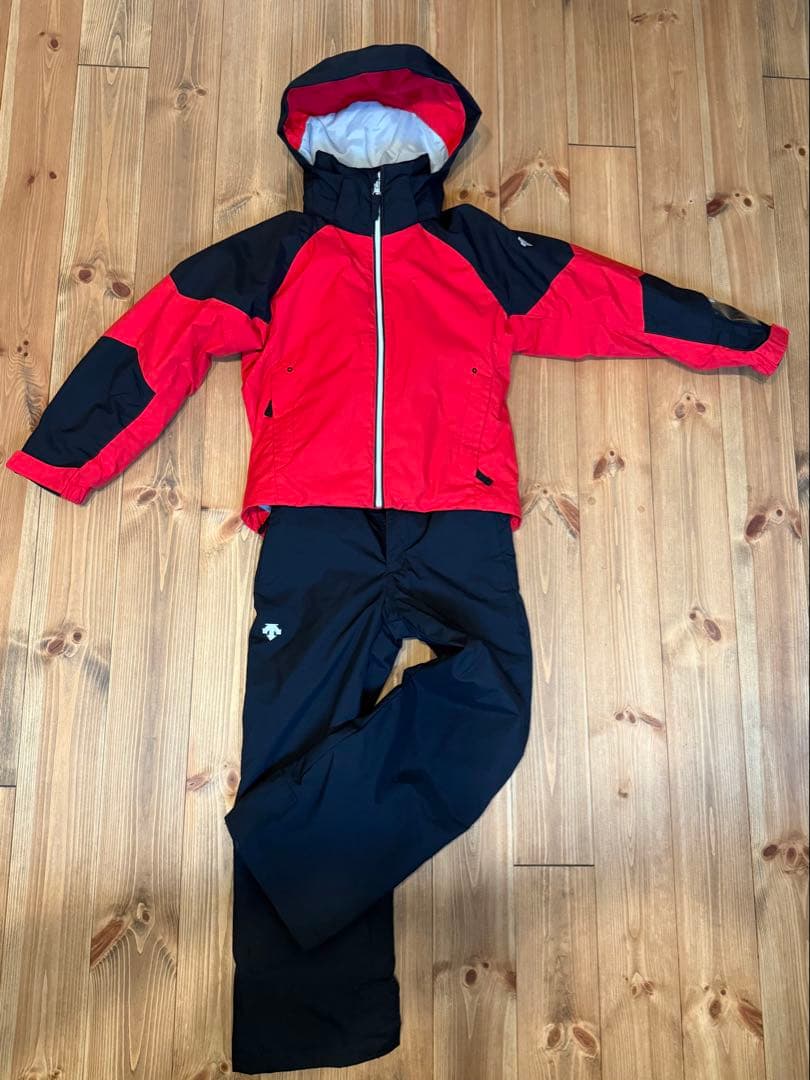 デサント DESCENTE スキーウェア上下 赤黒 130 キッズ ジュニア