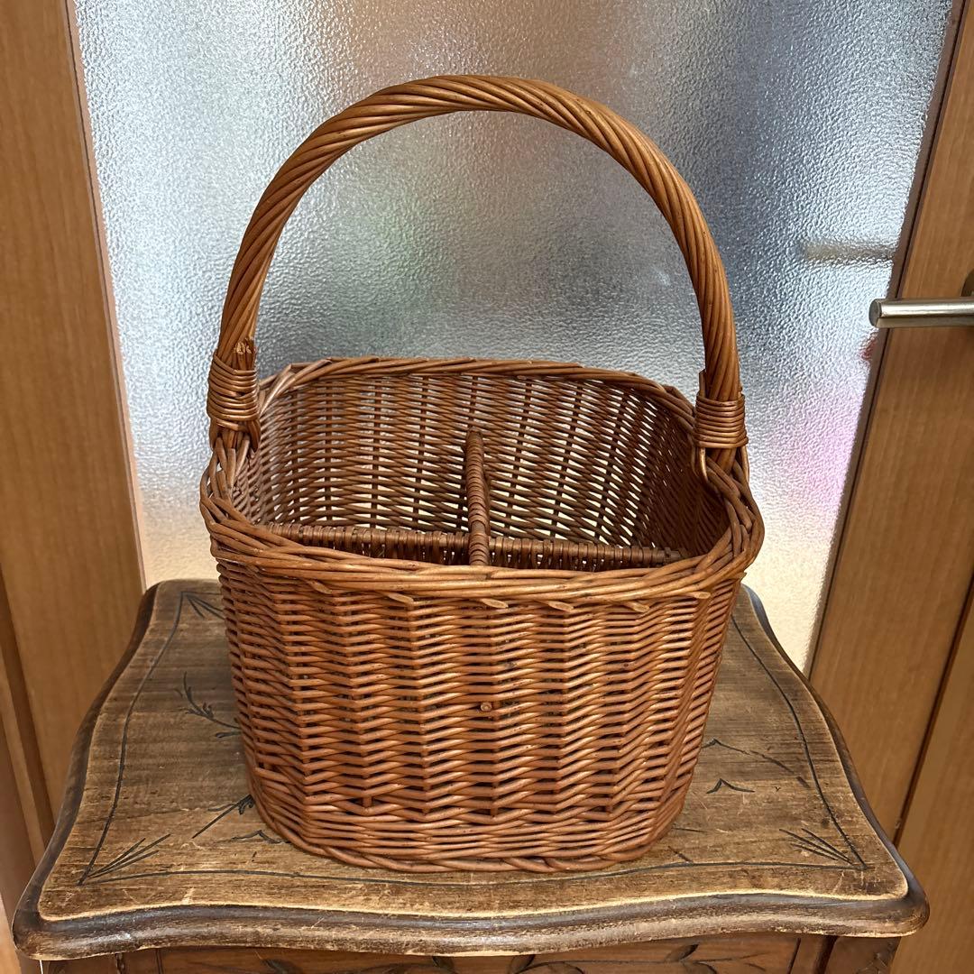 フランス　アンティーク　ヴィンテージ　パニエ　かご　ワインラック