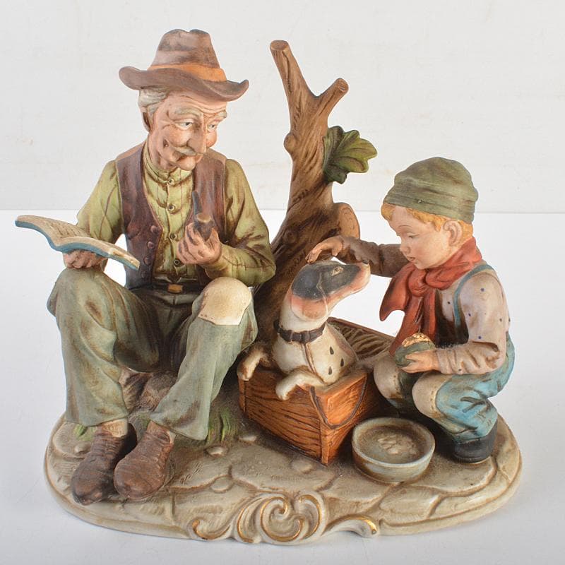 イタリア製　カポディモンテ　フィギュリン　陶人形　置物　C　R7067