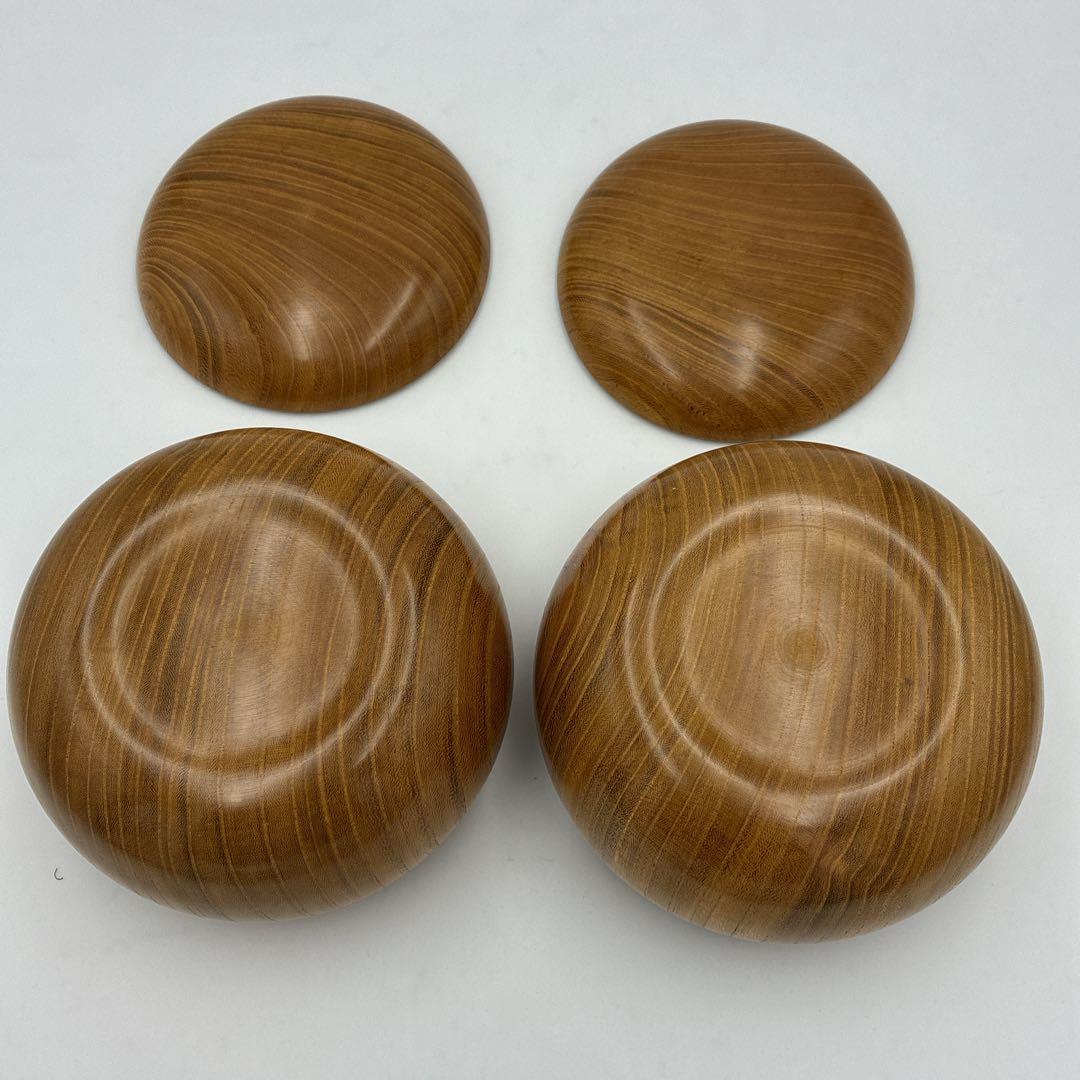 【美品・箱付き】欅碁笥 特大 ケヤキ40号碁石付き 高級碁笥