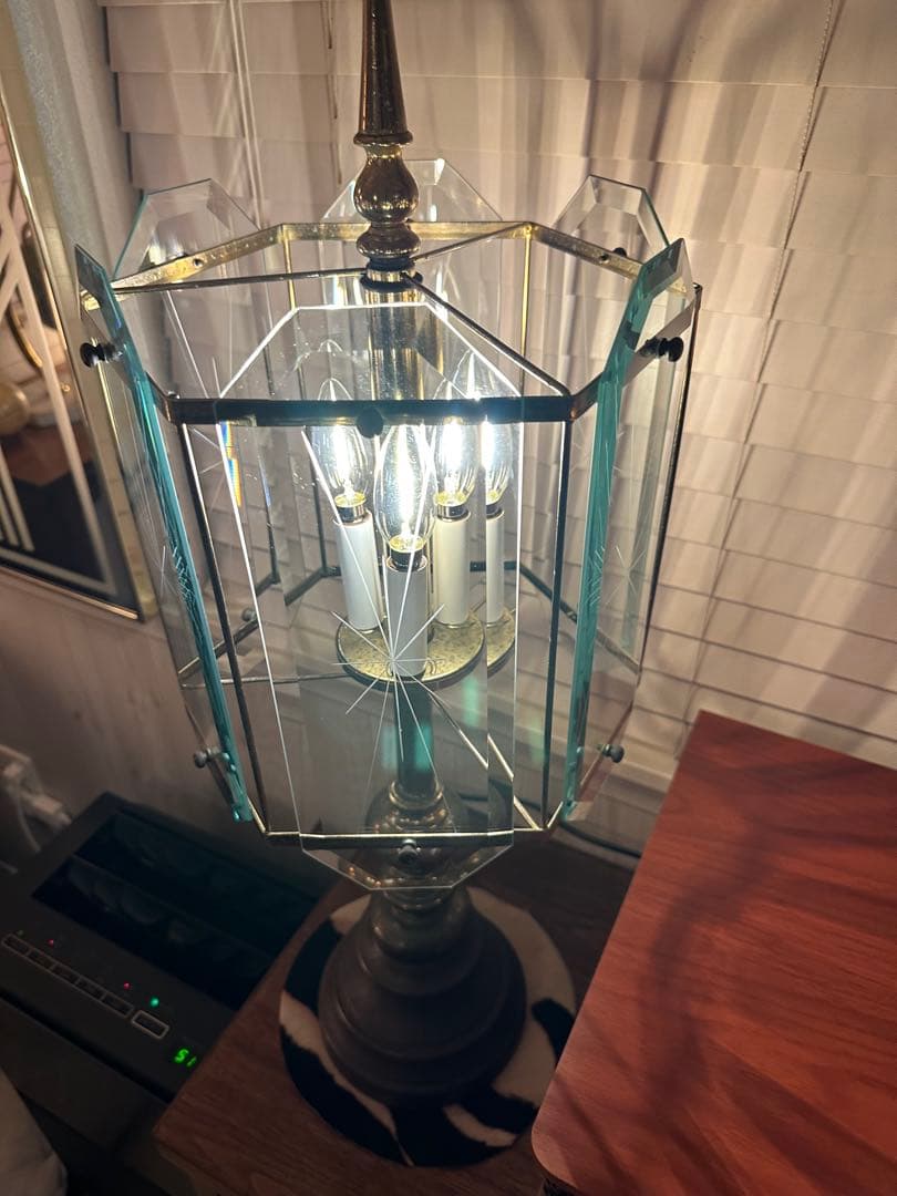 1950年代アメリカ製　サンバースト ガラスシェード　ランプ　ミッドセンチュリー