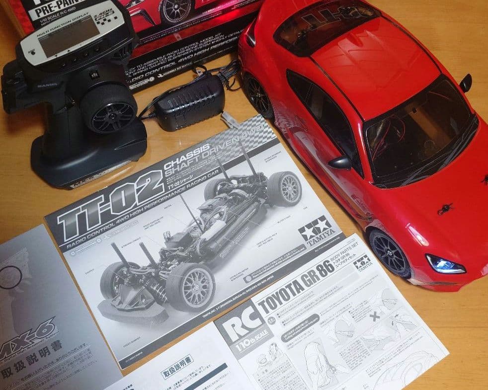 田宮模型 GR86(LEDライト付)＆プロポ＆バッテリー充電器セット　未走行品
