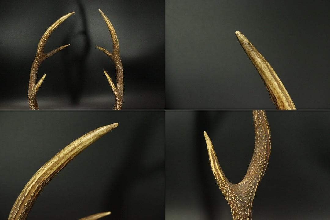 武具甲冑 讃岐 堆朱 刻 雲蝙蝠 鹿角 吉祥 刀掛(LC328)