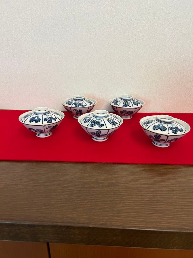 源右衛門　蓋付きご飯茶碗5客