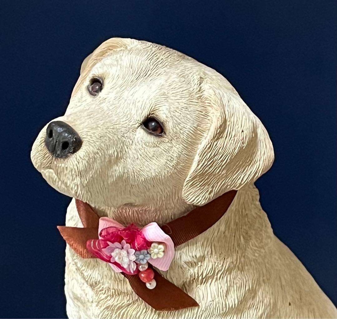 犬の親子　陶器置物/彫像　ラブラドール親子　アメリカ製　　サンドラ・ブルー