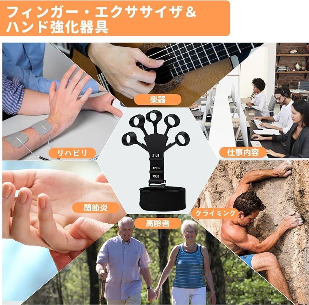 フィンガーパワー 2個セット 握力トレーニング 強度調節可能 パワーグリップ