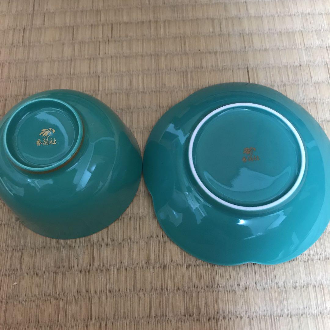 【新品未使用】有田焼香蘭社　湯呑み茶托五客セット