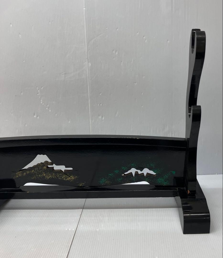 【 刀置き/刀掛け/木製 】透かし　置物 コレクション アンティーク 趣味