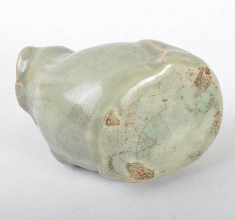 中国　龍泉窯　青磁　神獣　水滴　水注　時代箱 V R4306