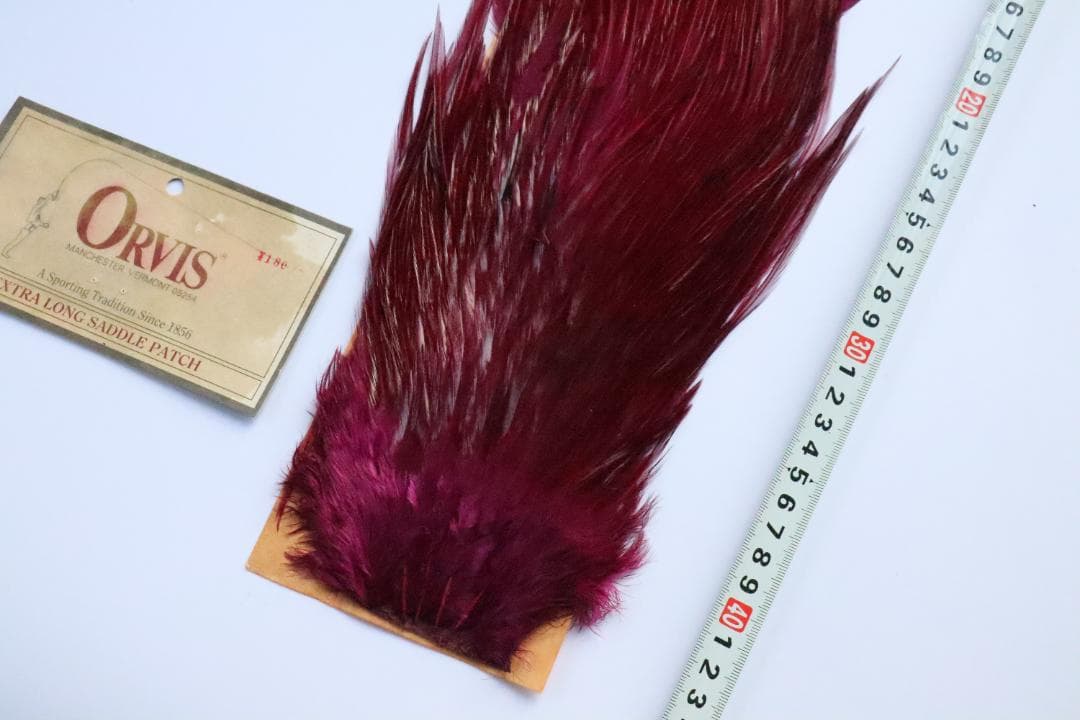 ORVIS エクストラロングサドルパッチ　ワイン　フライフィッシングマテリアル