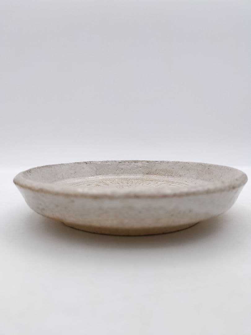 c384 銘々皿 寺瓦紋 赤虜焼 5枚 昭和時代 紙箱 茶道具