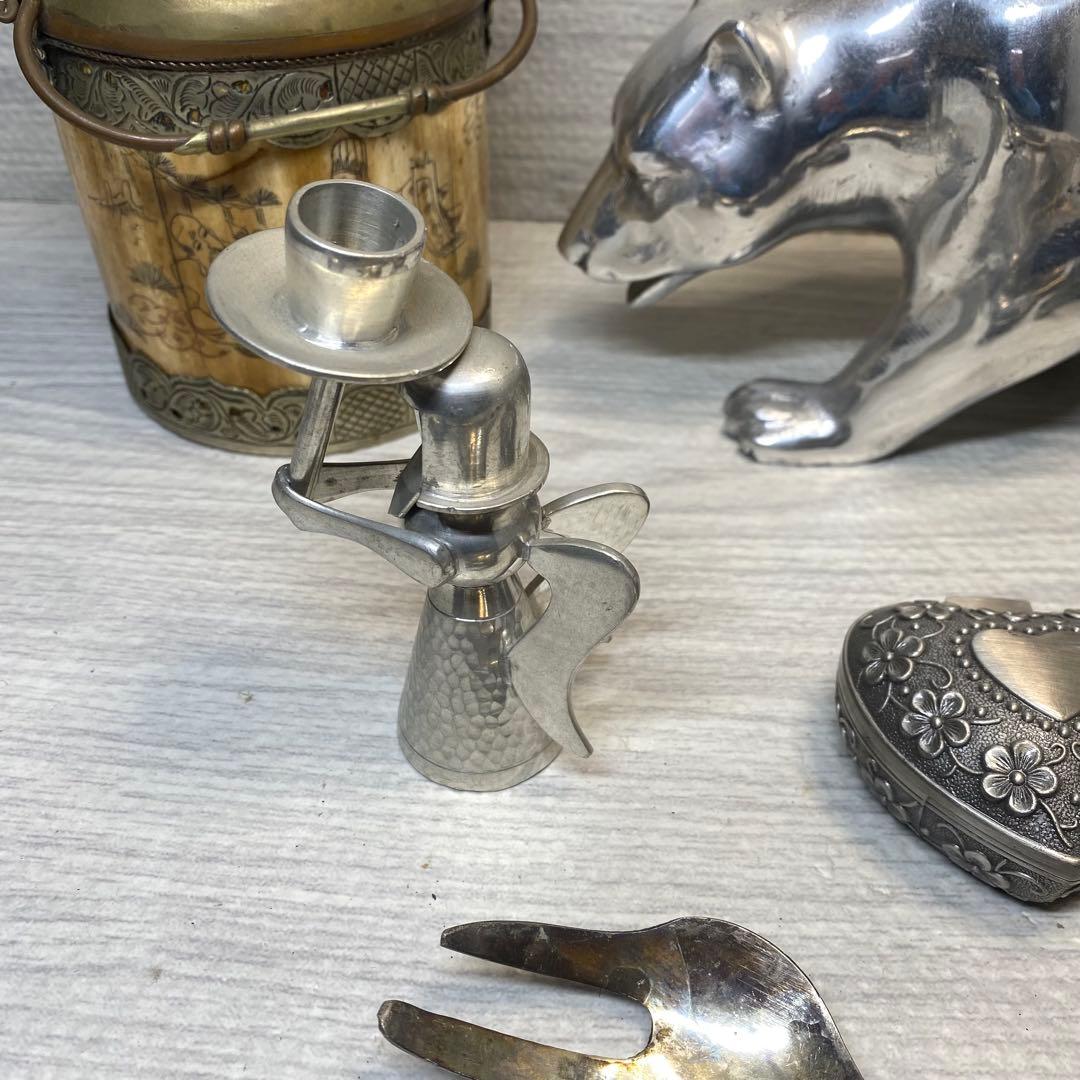 アンティーク雑貨 ボックス　小物入れ　アクセサリーケース　金属製