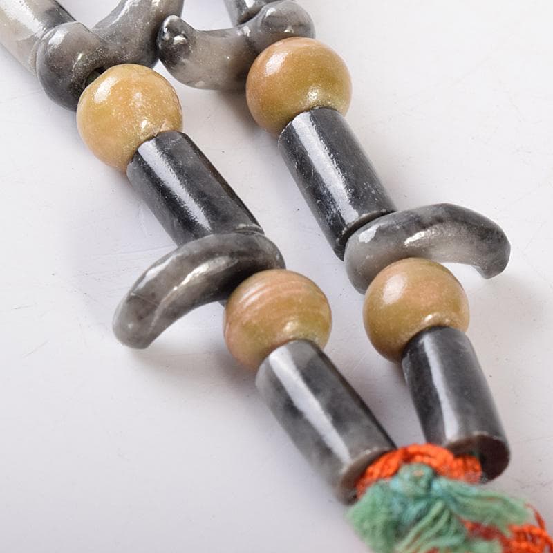 チベット密教法具　古銅　独鈷杵　三鈷杵　五鈷杵　玉石数珠　5点　G　R7765