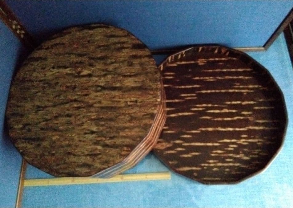 桜樺細工　茶びつ　名工の作品　花籠