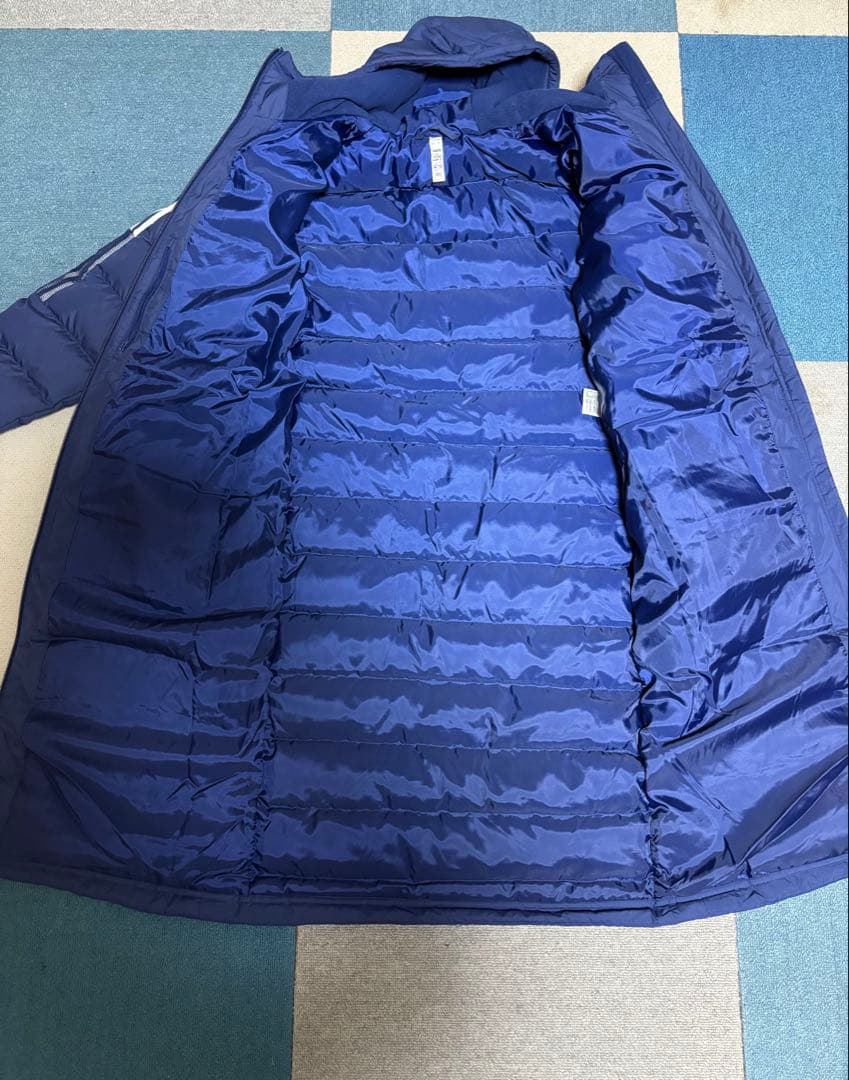 adidas フード付き ベンチコート ネイビー