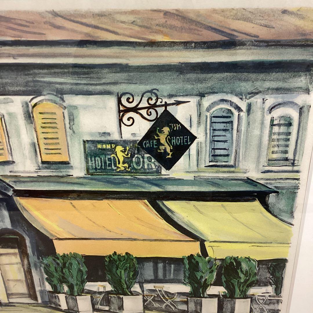 荻須高徳「金獅子亭」リトグラフ 128/150 直筆サイン入り 額装