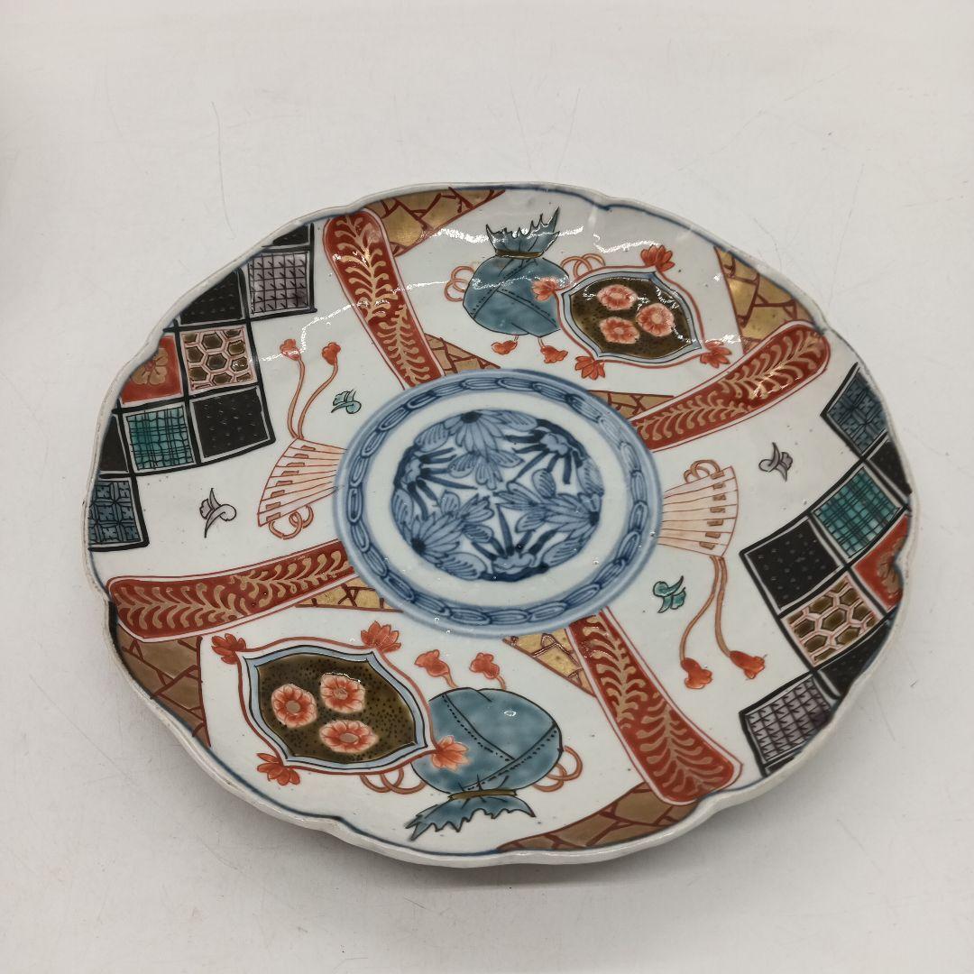 古伊万里　錦手　宝尽くし文様　七寸皿　２枚