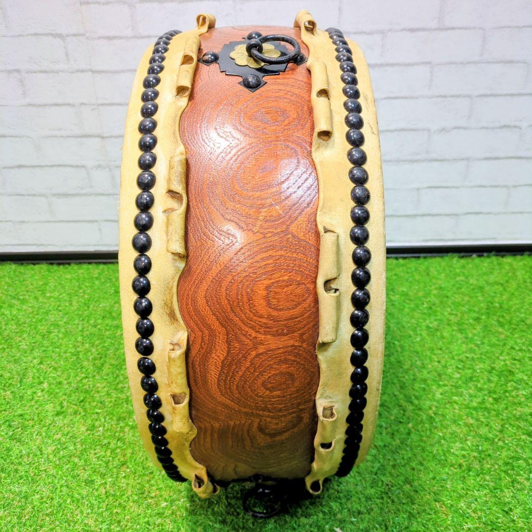 【高級】平太鼓　和楽器 和太鼓 くりぬき胴　1.4尺　耳付　欅