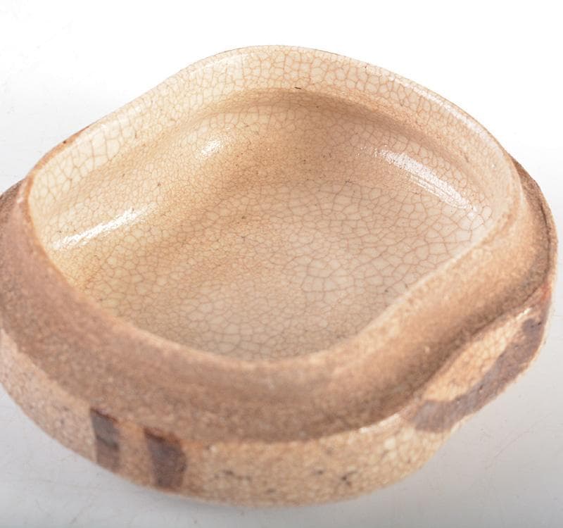 茶道具　織部焼　はじき織部　香合　裏千家十五代鵬雲斎極め箱　D　R5178