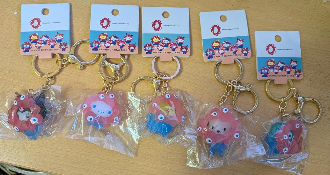 ミャクミャク サンリオなりきり　クリアカラー　キーホルダー5種