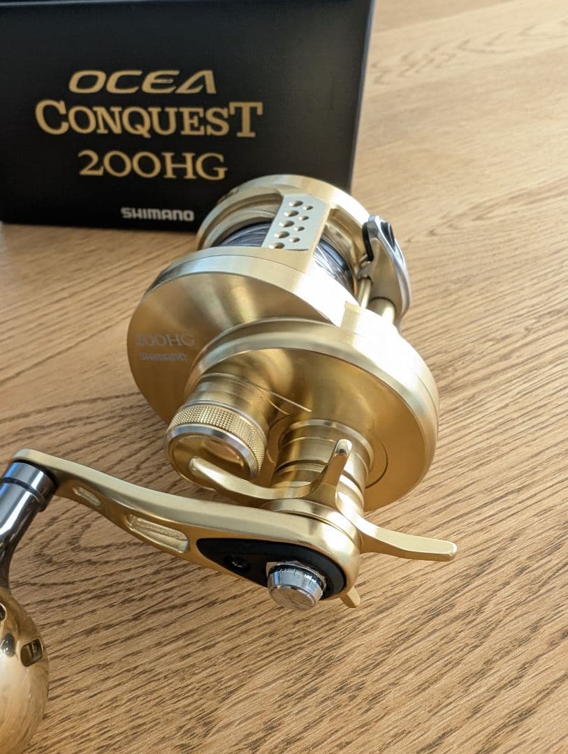 美品　機関良好　オシアコンクエスト　200HG ハンドル　PE付き　付属品完備