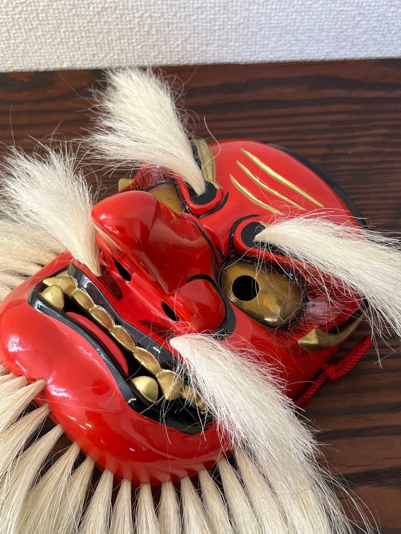 備中神楽面　猿田彦命　木彫　天狗面　中谷浩玉作