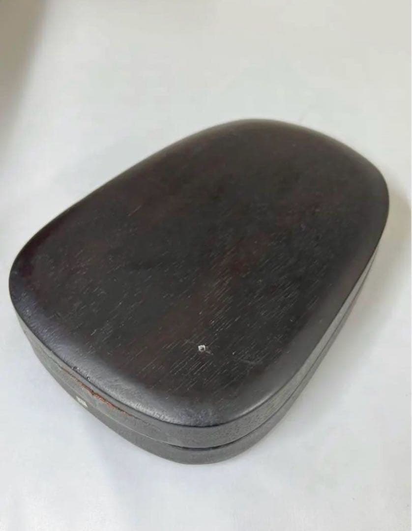 [極上貴重珍品] 中国 清時代文房四宝。文房具　清時代麻子坑鳳凰端溪硯　紫檀共箱