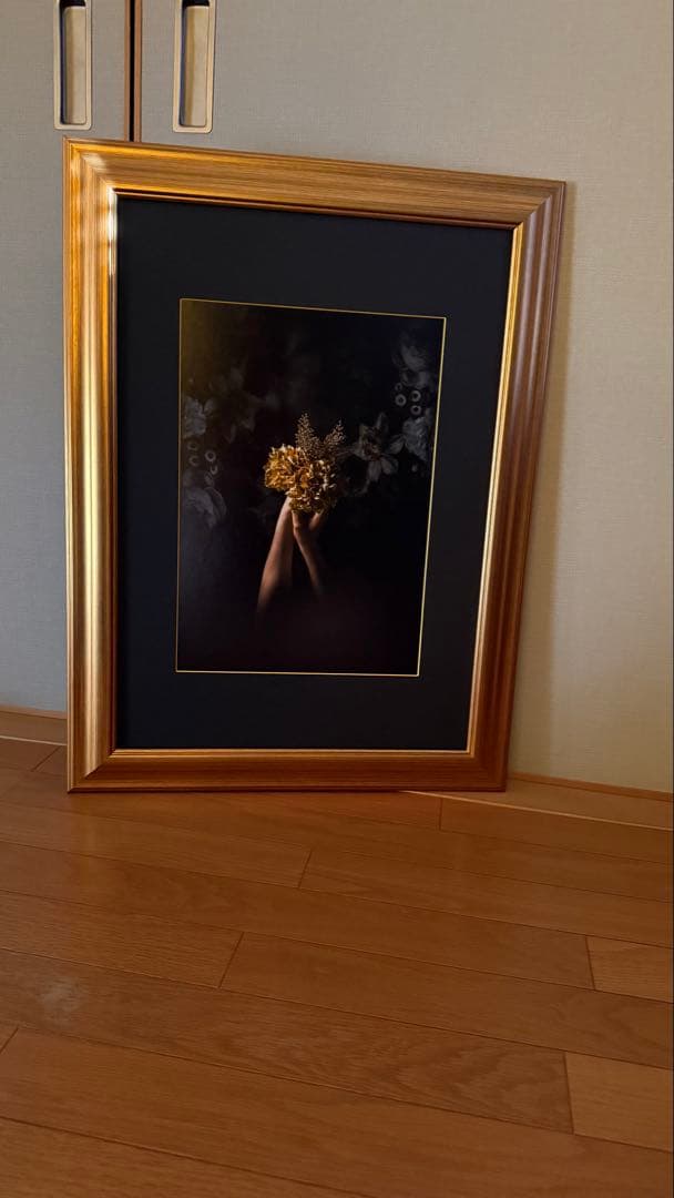 ゴールド花束写真 A3印刷作品