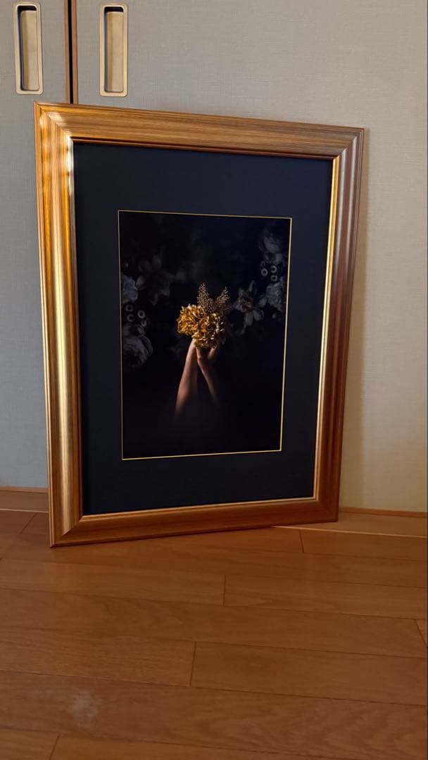 ゴールド花束写真 A3印刷作品