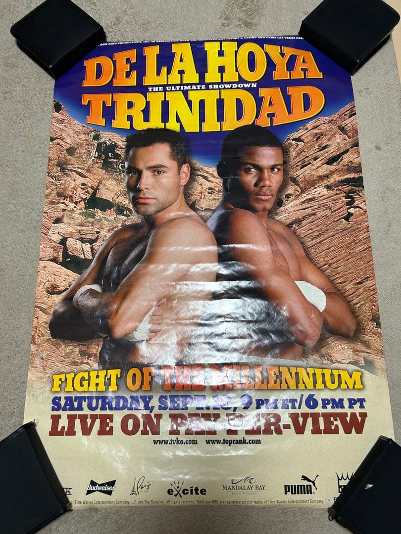 【未使用品】デラホーヤ vs トリニダード ボクシングポスター