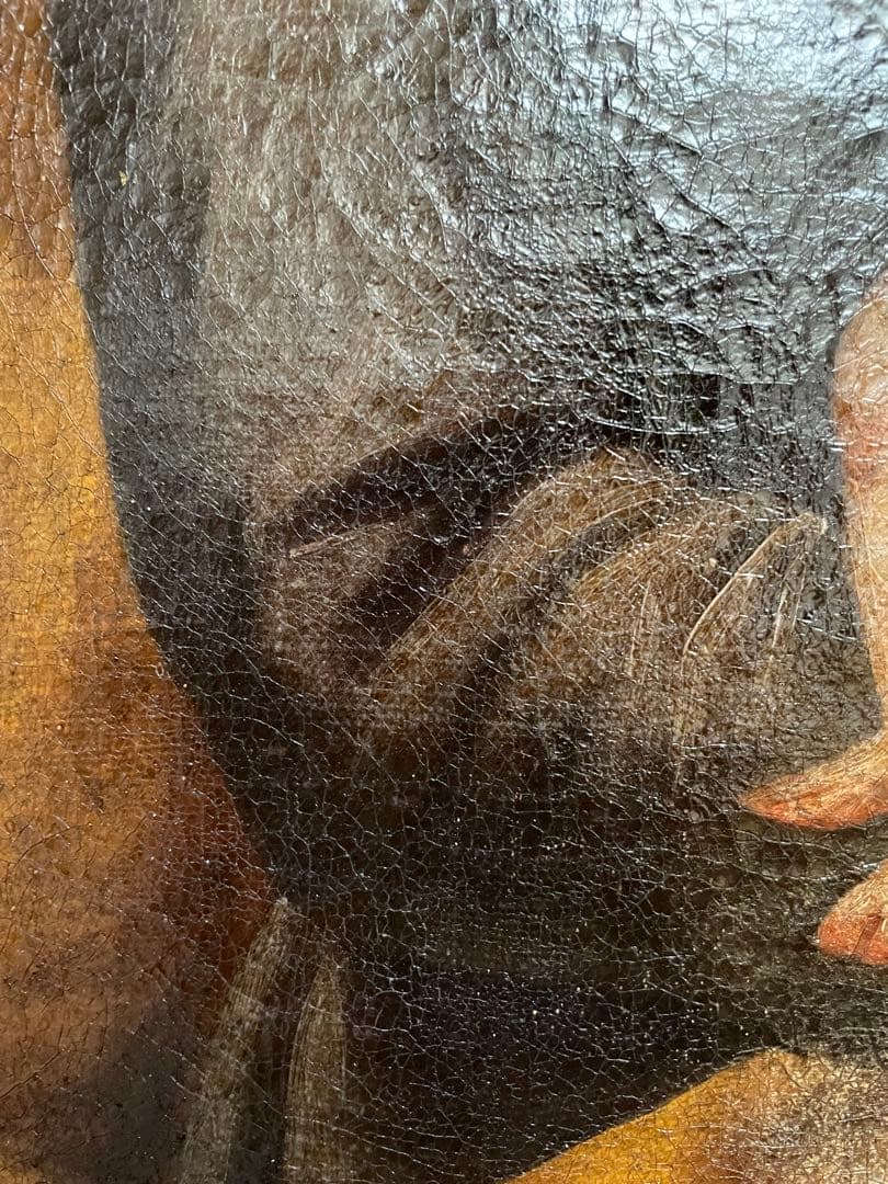 【中世 17-18世紀】 キリスト教 宗教画 聖母マリア 聖書 油彩 イコン