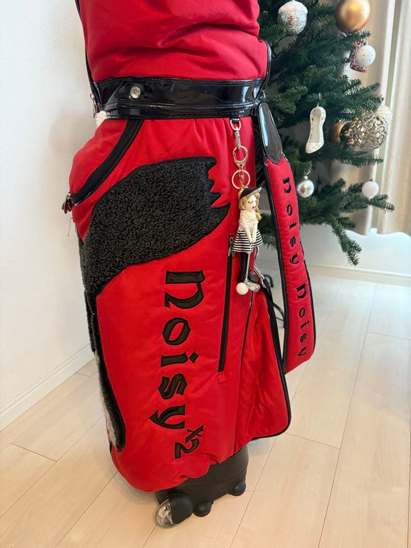noisynoisy ゴルフキャディバッグ 赤 ノイジーノイジー　　キャスター付