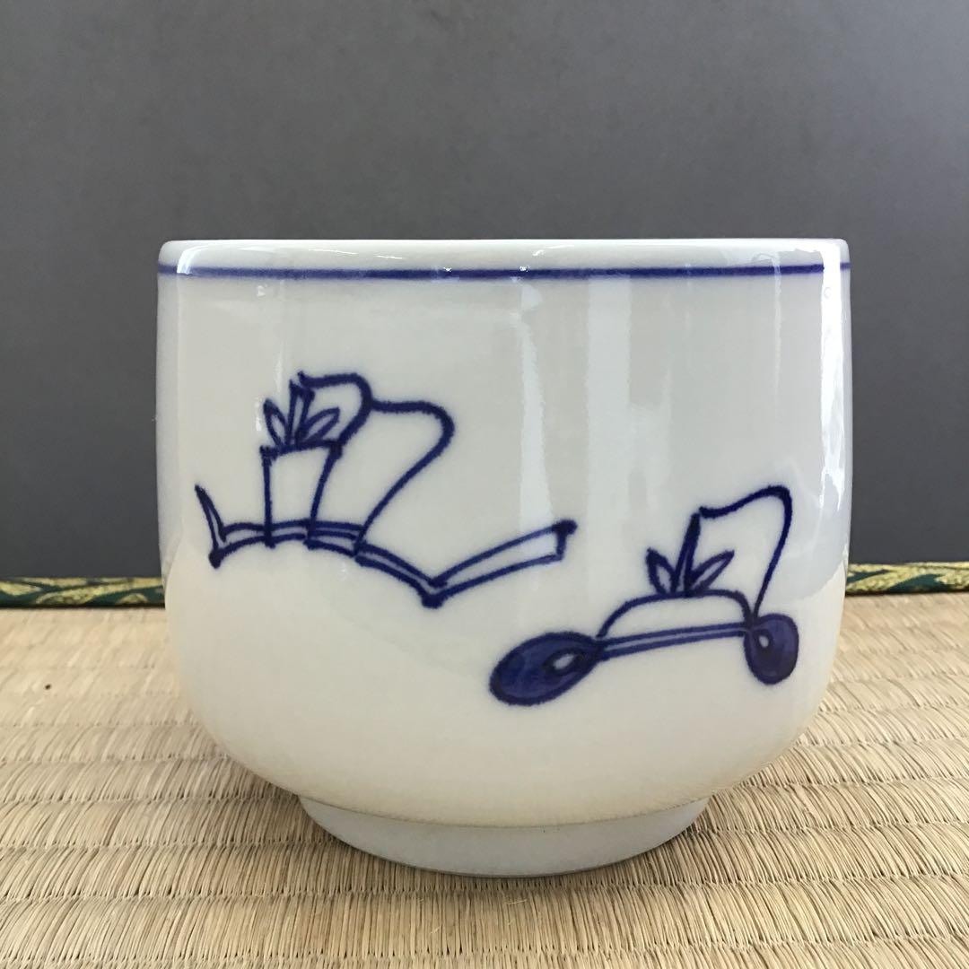 茶道具　火入　染付冠手　昧渓窯永寿作　松尾流妙玄斎書付　共箱　紙箱　N233HI