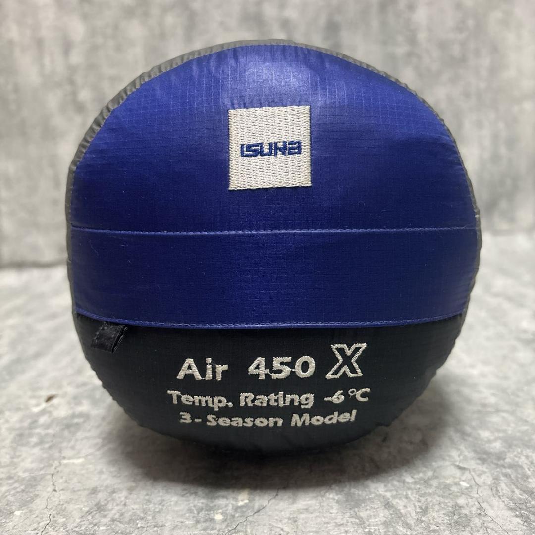 美品 ISUKA イスカ エア 450X シュラフ 寝袋 寝具 ロイヤルブルー