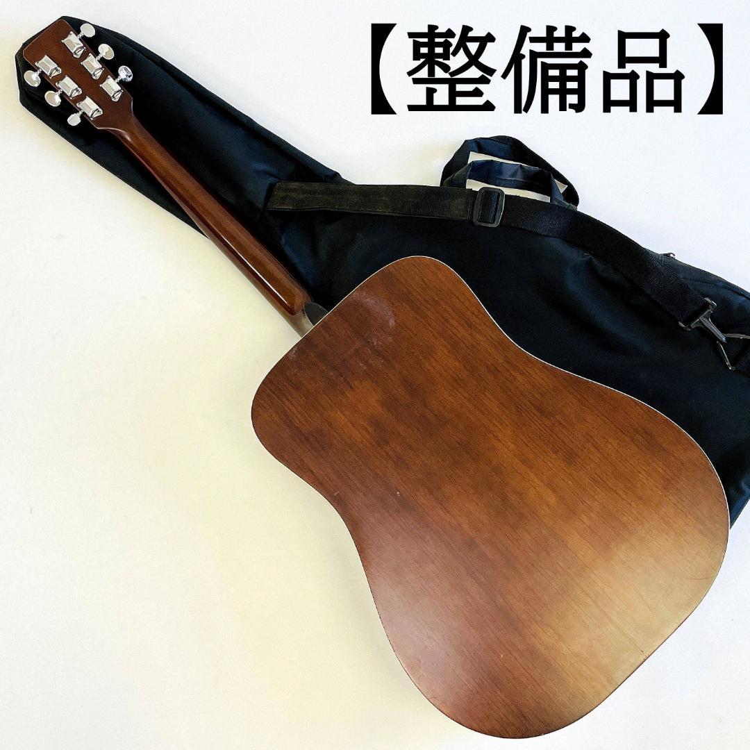 詳細不明 アコースティックギター 国産ビンテージ風 ソフトケース付【整備品】