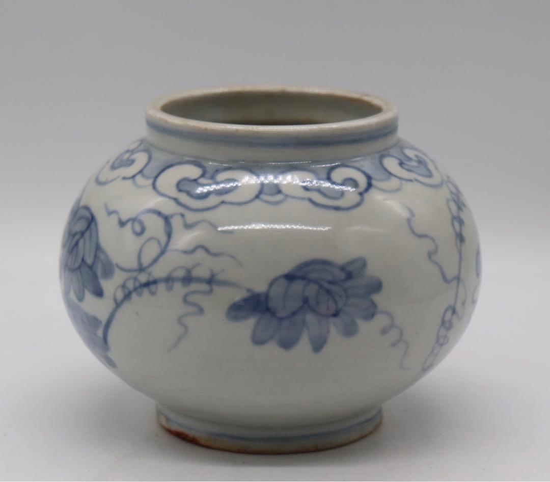 李朝　染付　壺　送料込み0627