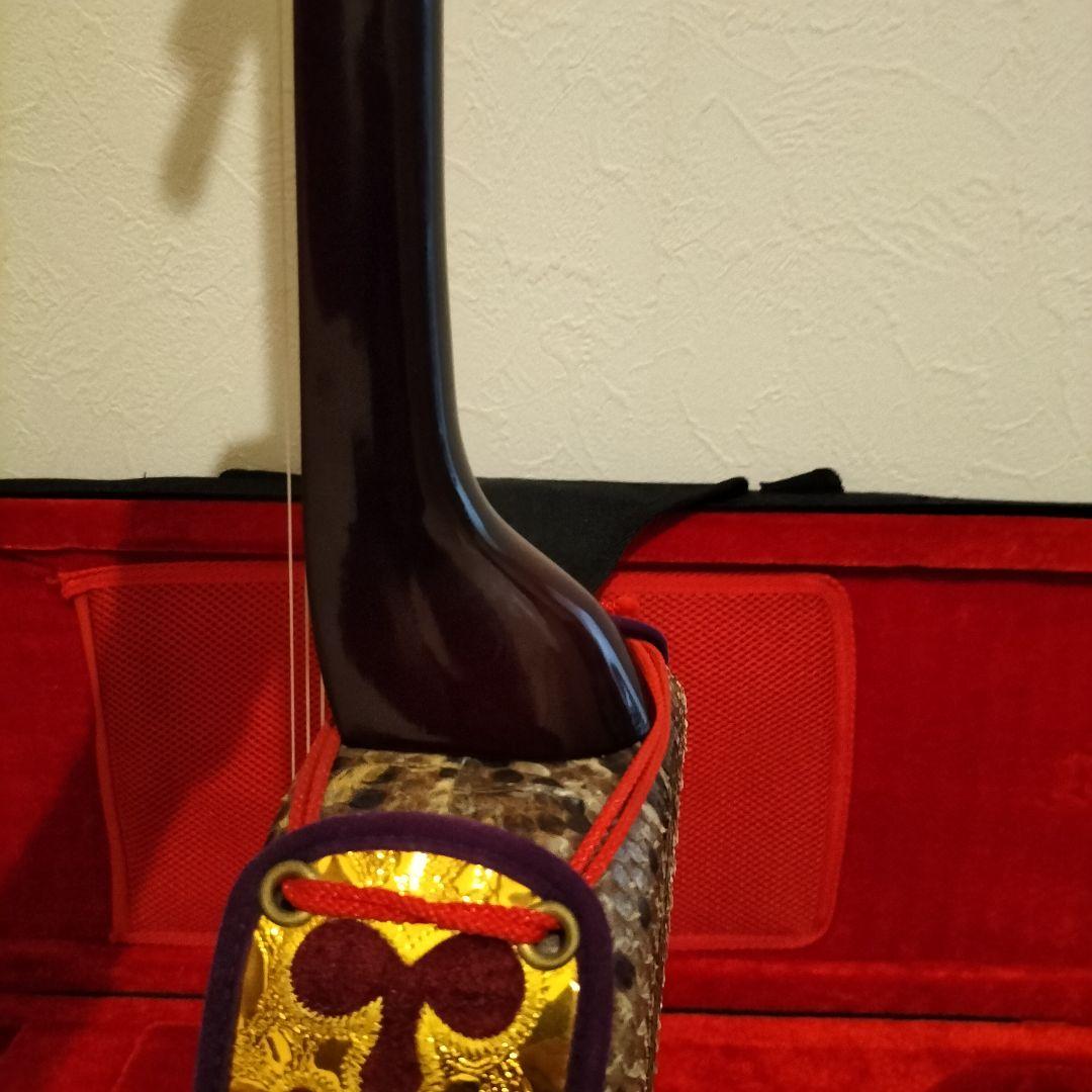 三線 沖縄 蛇皮表1枚張り 裏強化張り 棹重め