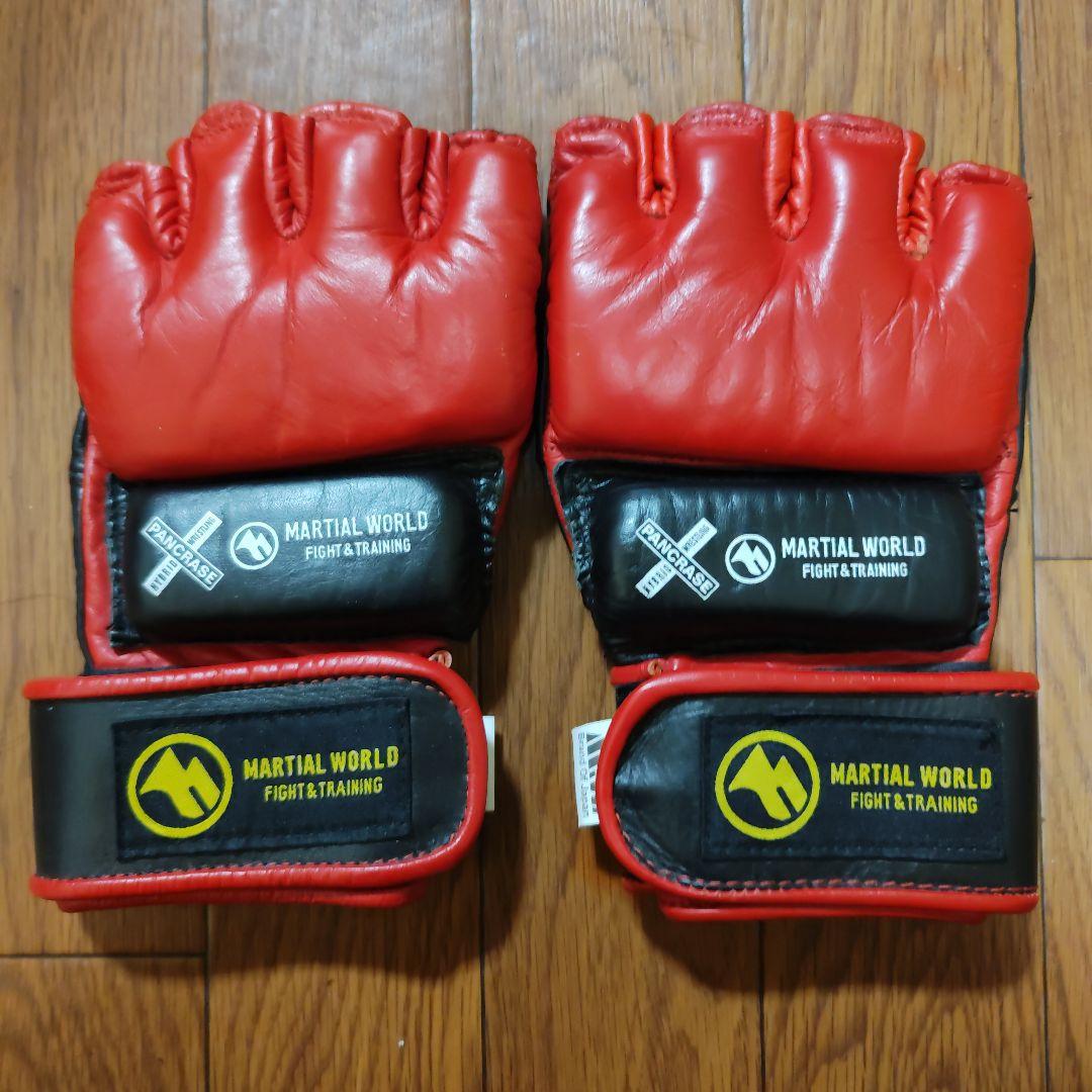 MARTIAL WORLD オープンフィンガーグローブ レッド/ブラック