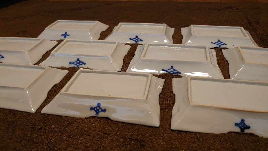 古伊万里　伊万里　色絵　角皿　菓子皿　１０客