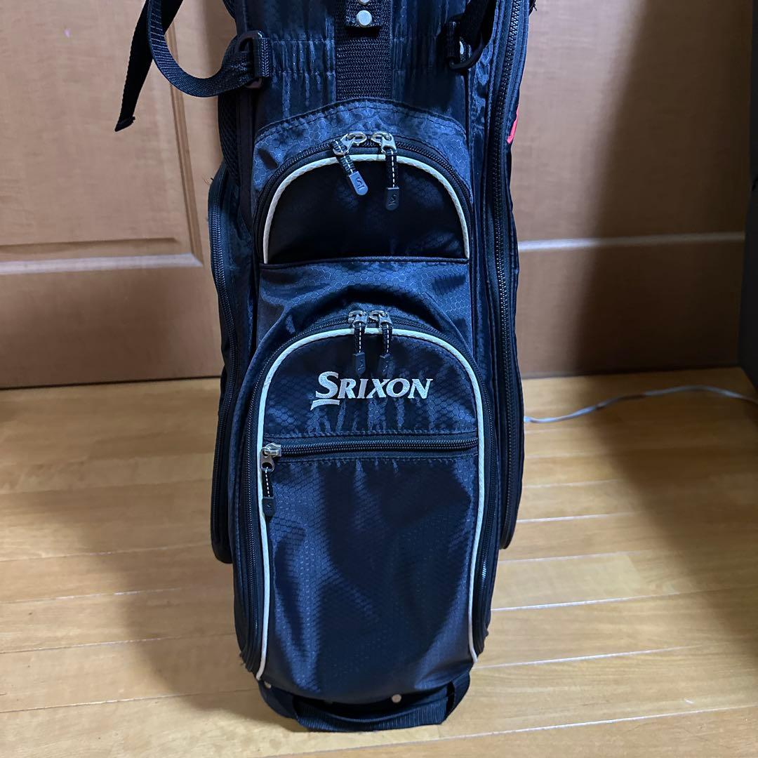 スリクソンスタンド式キャディバッグ9型フード付き＆ゴルフバッグセット品