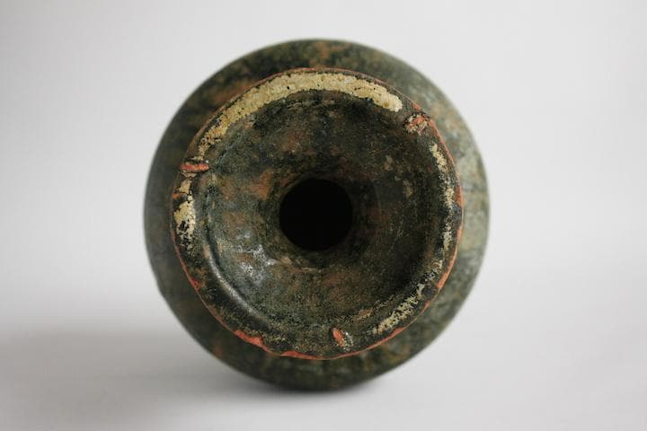 漢 緑釉 壺 銀化 中国美術