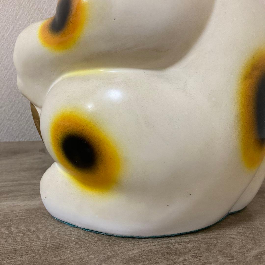 ・特大　古い招き猫　招福置物　貯金箱　千万両縁起物〈検 常滑焼　七福神　薬師窯
