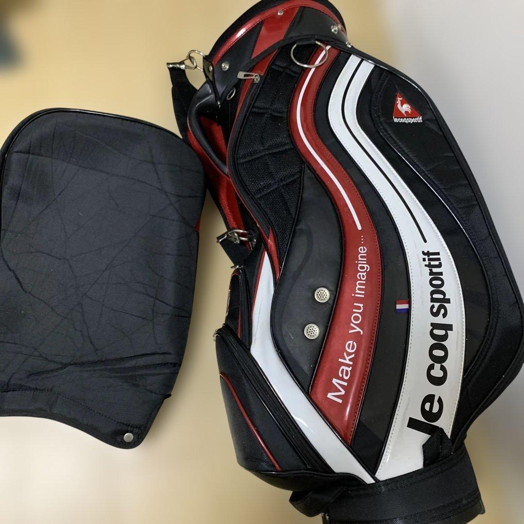 le coq sportif キャディバッグ 黒/赤/白